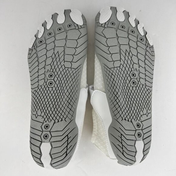 Womens Beige Quick-Dry Aqua Socks Rubber Barefoot Slip On Size 9.5 Water Shoes - Picture 8 of 9